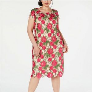 Xscape Plus Size Floral Embroidered Sheath Dress.